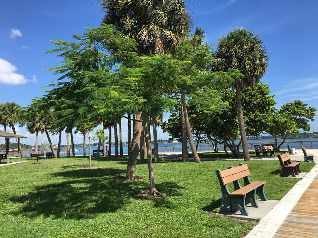 Martin County Florida Sansprit Park Benches Trees