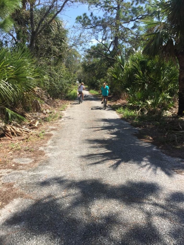 leisurely ride through the paved bike paths