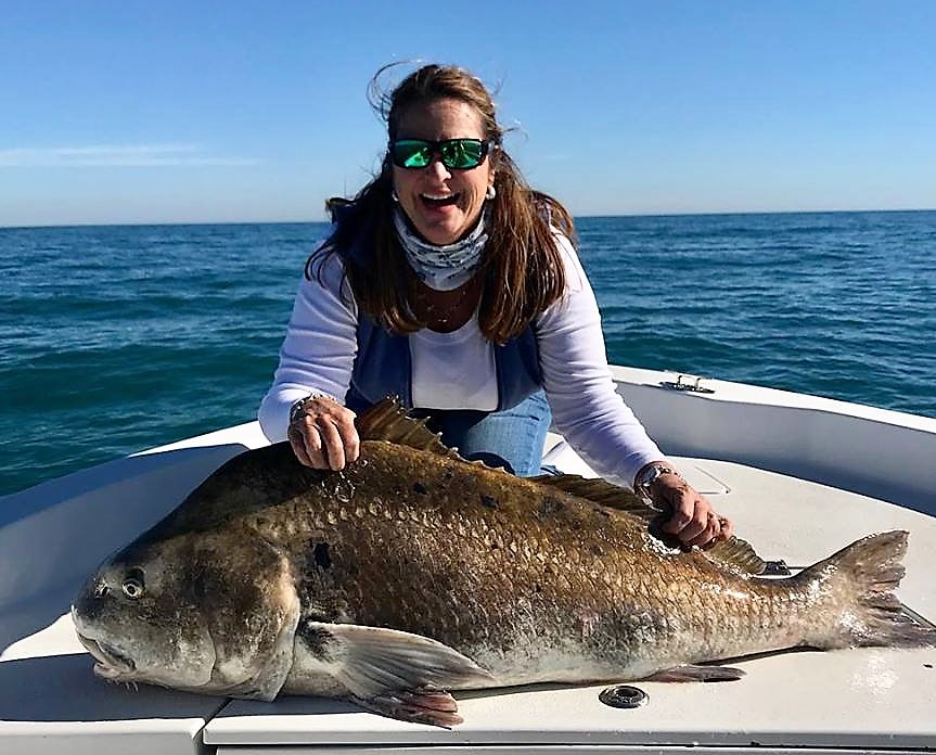 Black drum fish caught by Stefani Campo Hughes